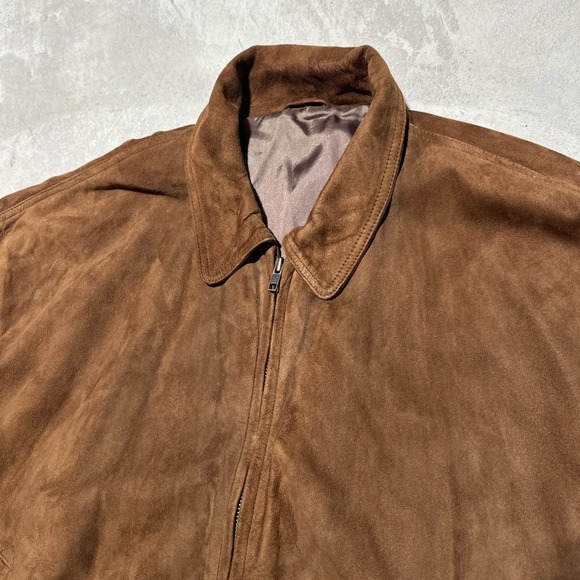 VTG Golden Bear Sportswear Men's SZ L Brown Suede Leather Bomber Jacket USA MADE - Picture 4 of 12